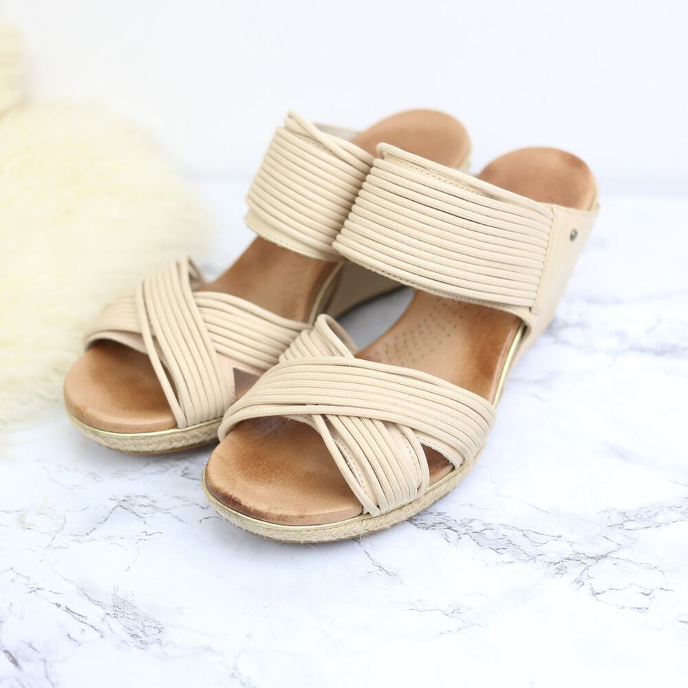 UGG Cream Wedge Shoes Minimalist Design - Picture 2 of 5